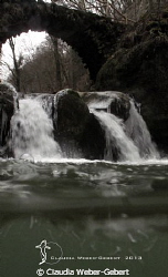 "Schiessentümpel" waterfall in winter by Claudia Weber-Gebert 